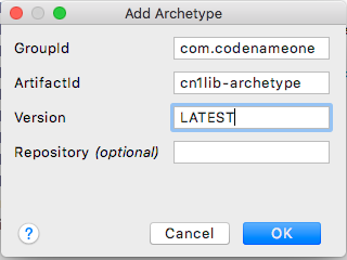 intellij add archetype